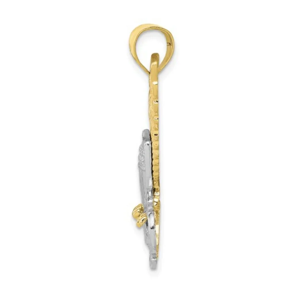 10K Two-Tone Gold Navy Eagle Pendant – Made in the USA | Military-Inspired Jewel